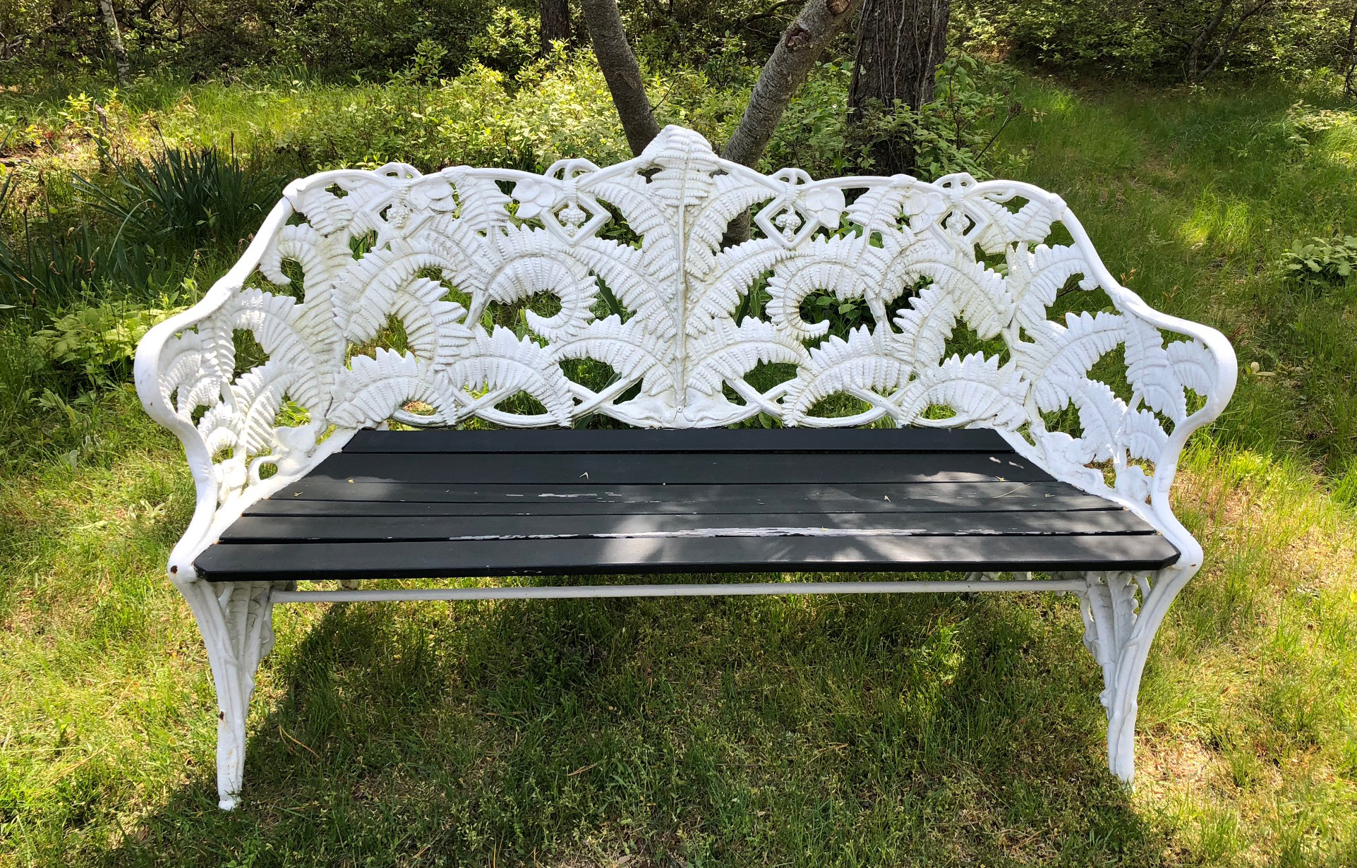Fern Benches Pair of American Cast Iron Fern Benches Rafael Osona