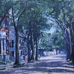 Frank Swift Chase Oil on Canvas "Main Street Nantucket"