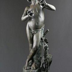 Joaquín Anglés Cañé (Spanish, 1859-1925), L’Idylle, patinated cast bronze