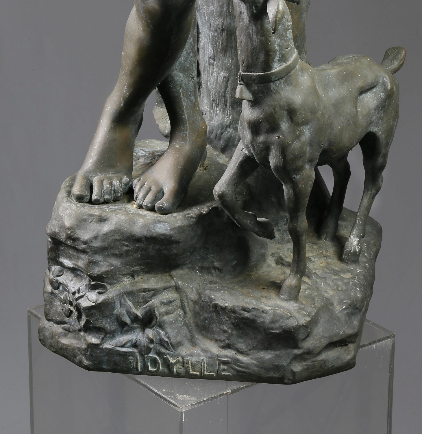 Bronze Joaquín Anglés Cañé (Spanish, 18591925), L’Idylle, patinated