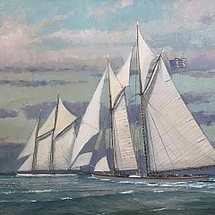 William W. Lowe Oil on Linen “Yachts Under Full Sail”