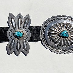 Navajo Silver and Turquoise Concho Belt