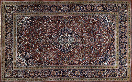 Antique Persian Kashan Rug