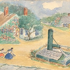 Anne H. Mellin Watercolor on Paper “Old Sconset Pump”