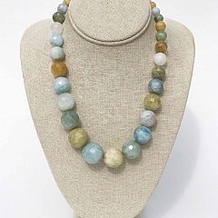 Aquamarine Graduated bead necklace