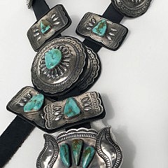 Geraldine Yazzie (Navajo) Sterling Silver and Royston Turquoise Concho Belt