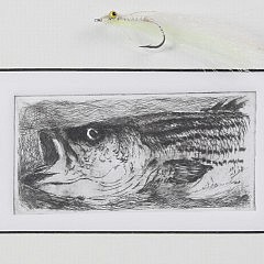 David Lazarus Miniature Etching “Striped Bass”