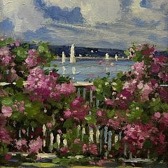 Deborah Controne Oil on Canvas “Nantucket Roses”