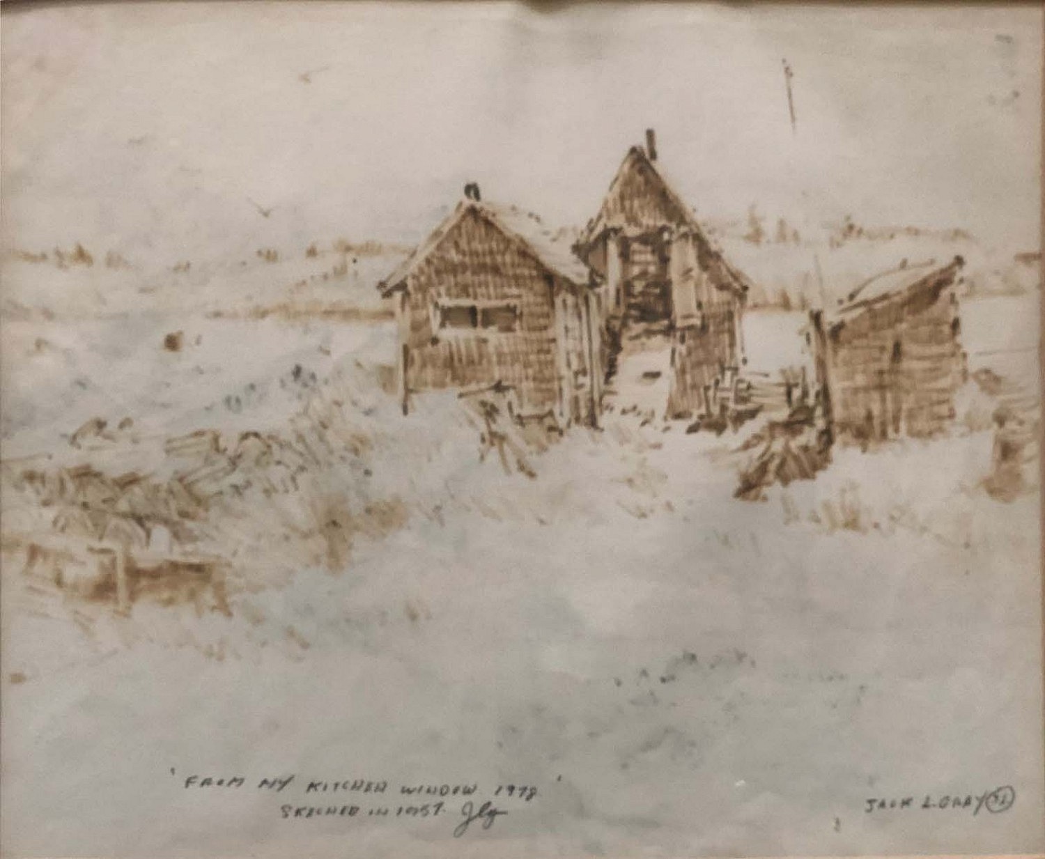 Jack L. Gray Jack L. Gray Watercolor "From my Kitchen Window 1978" Rafael Osona Auctions