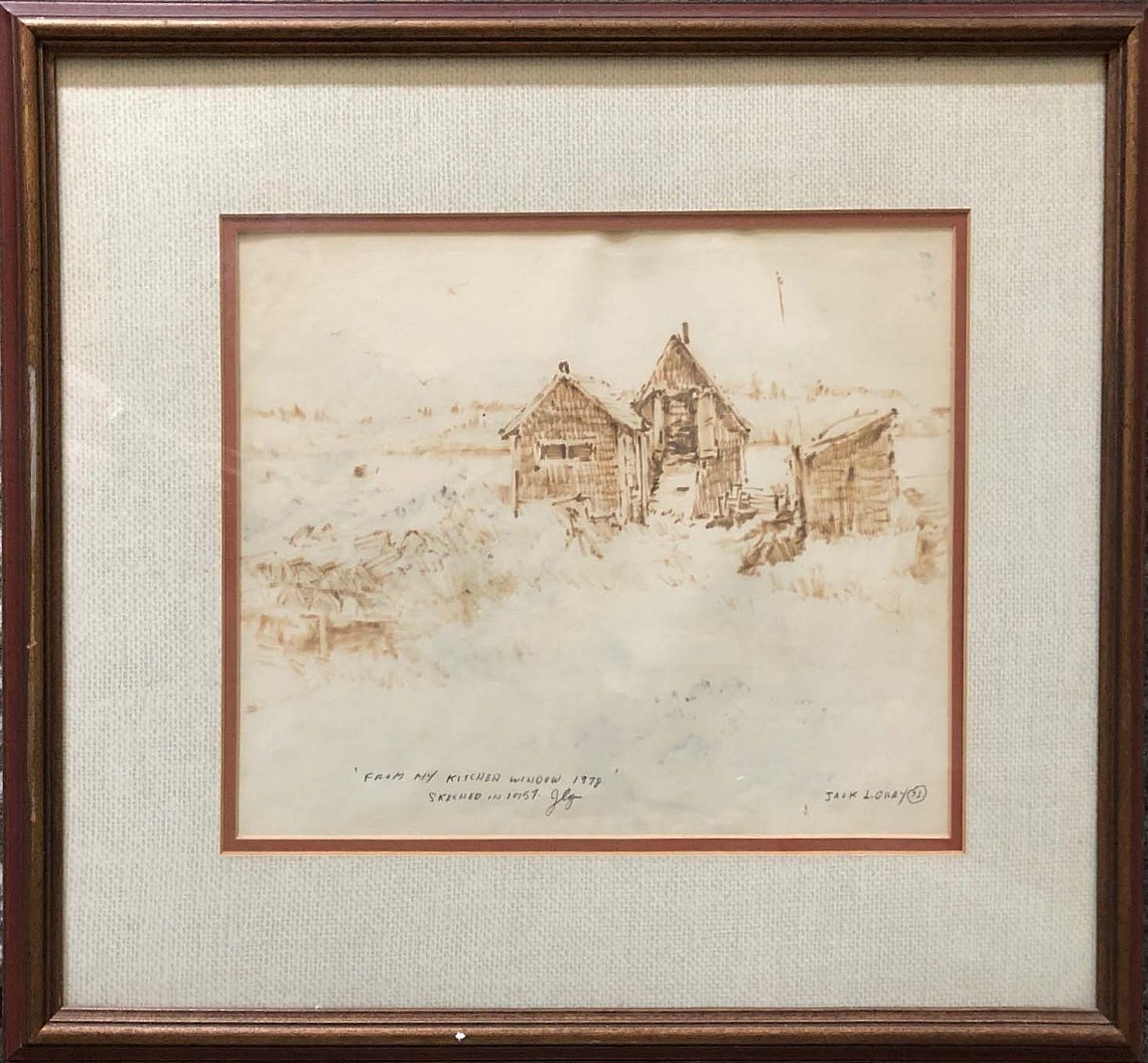 Jack L. Gray Jack L. Gray Watercolor "From my Kitchen Window 1978" Rafael Osona Auctions