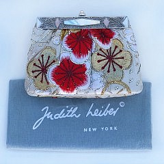 Vintage Judith Leiber Gold Millefleur Floral Beaded Cocktail Purse