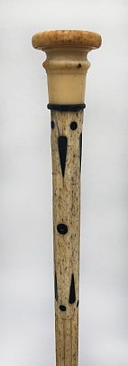 Whalbone and Ivory Walking Stick "Disk" Knob