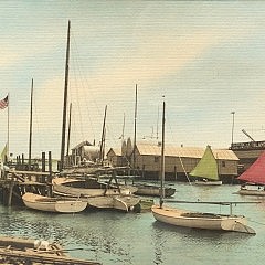 Two William W. Coffin Hand Colored Photographs “Rounding Brant Point, Nantucket” and “Between the Docks, Nantucket”