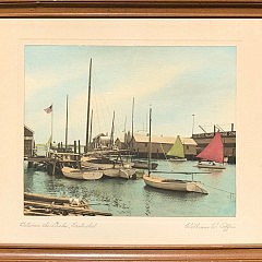 Two William W. Coffin Hand Colored Photographs “Rounding Brant Point, Nantucket” and “Between the Docks, Nantucket”