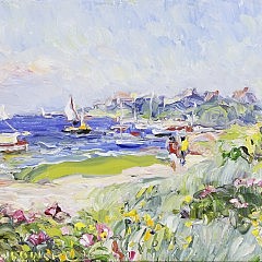 Jan Pawlowski Oil on Canvas “Monomoy Shore Flowers”