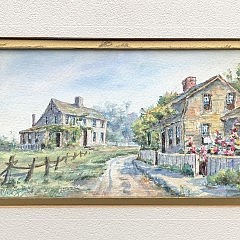 Lillian Gertrude Smith Watercolor on Paper “Hussey Street View of Wisteria Lodge”