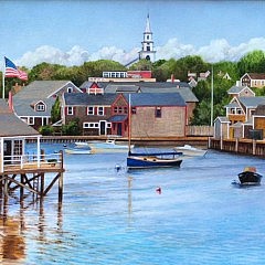 Yasemin Tomakan Oil on Canvas “Nantucket Harbor”