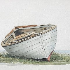 Roy Bailey Watercolor on Paper “Grounded Dory”