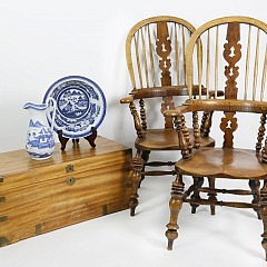 Group of Items- Chairs, Chest, Porcelain_0167