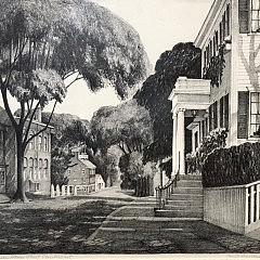 Ruth Haviland Sutton Black and White Etching “Lower Main Street, Nantucket”