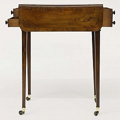 18th Century English Hepplewhite Drop Leaf Cross Banded and Inlaid 3-drawer Stand