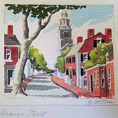 Doris and Richard Beer Watercolor on Paper Orange Street