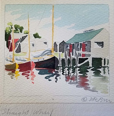 Doris and Richard Beer Watercolor Straight Wharf