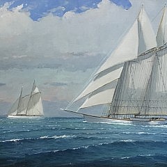 William Lowe Oil on Linen “Sunday Sail – Nantucket”