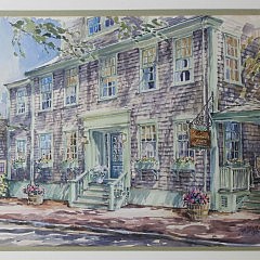 William Welch Watercolor on Paper "Hawthorne House"