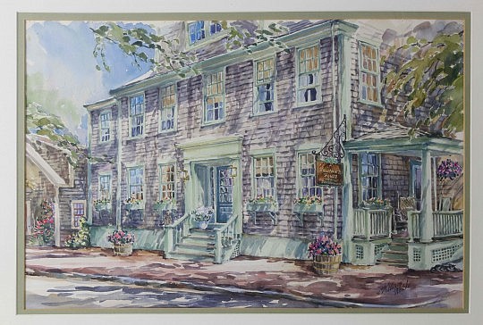 William Welch Watercolor on Paper "Hawthorne House"