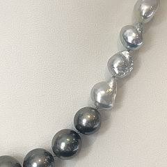 9mm-14mm White South Sea Baroque and Tahitian Pearl Necklace