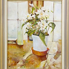 Peter Guarino Oil on Canvas "Potted Orchid"