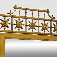 19th Century French Bamboo Cheval Mirror