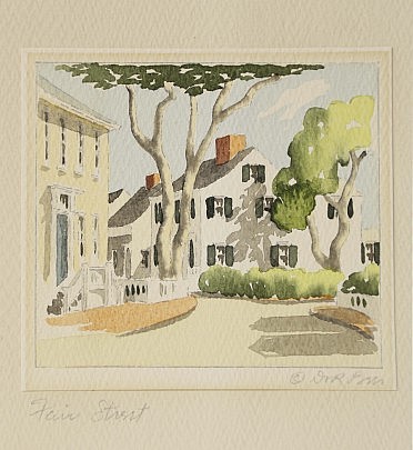 Doris and Richard Beer Watercolor "Fair Street"