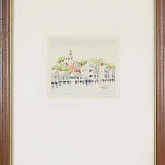 Doris and Richard Beer Miniature Nantucket Watercolor “Old North Slip”