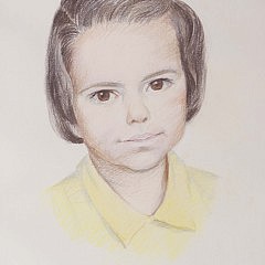 Gerald Taber Pencil Portrait of a Girl