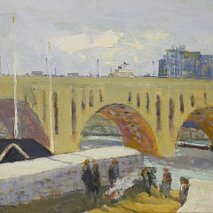 James Harrington Oil on Canvas "Washington DC Bridge"