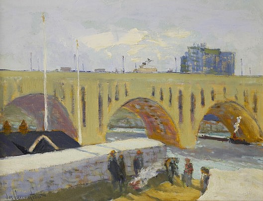 James Harrington Oil on Canvas "Washington DC Bridge"