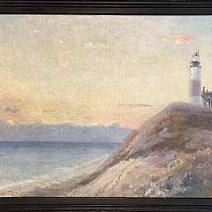 John Hawkins Oil on Canvas Sankaty Light Sunset