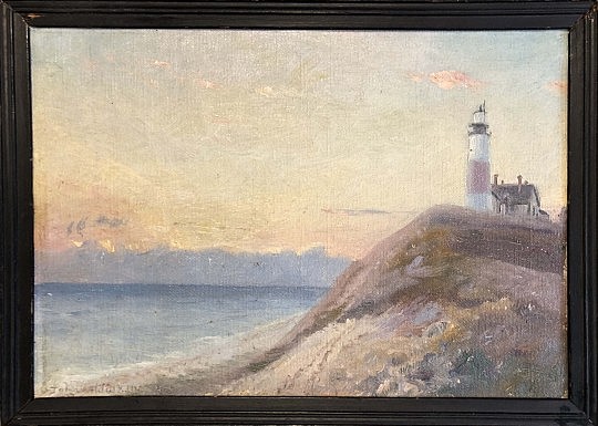 John Hawkins Oil on Canvas Sankaty Light Sunset