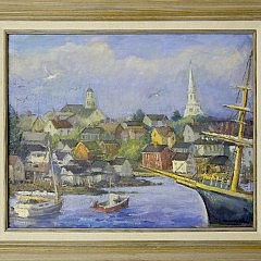 Drew Stanton Oil on Canvas “New England Seaport”
