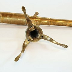 Contemporary Brass Tabletop Tripod Telescope