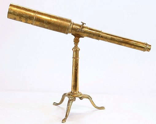 Brass Tabletop Tripod Telescope, Height 15 in.