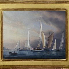 Tim Thompson (English b. 1951) Oil on Canvas "Parade of Sail", signed lower right Tim Thompson