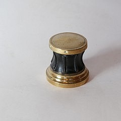 19th Century Brass and Wood Capstan Box