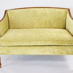 Federal Style Faux Tiger Maple Settee