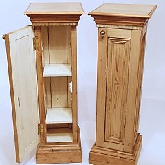 Pair of 19th C. English Pine Pedestal Cabinets