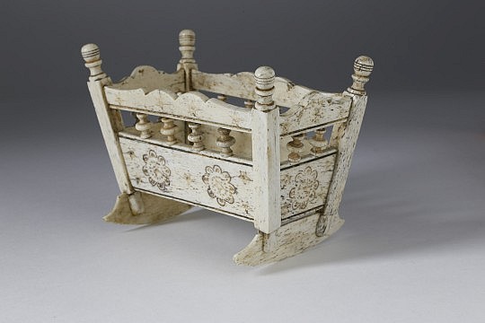 Carved and Engraved Miniature Whalebone Cradle, 19th century