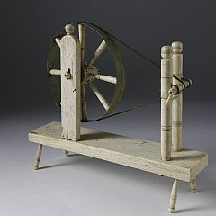 Rare Whalebone and Tin Spinning Wheel Model, inscribed “A. Clark 1876”