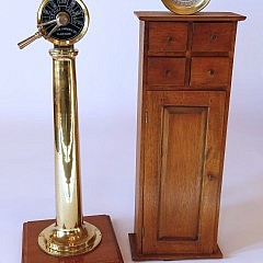 Telegraph barometer pine cabinet